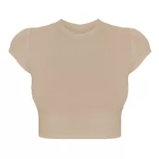 Blusa Feminina Top Cropped Camiseta Manga Curta Básica