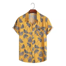 Camisas Para Hombre, Camisa Casual De Playa Floral De Manga