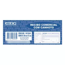 Recibo Comercial Com Canhoto 200x91mm Com 50 Folhas São Domi