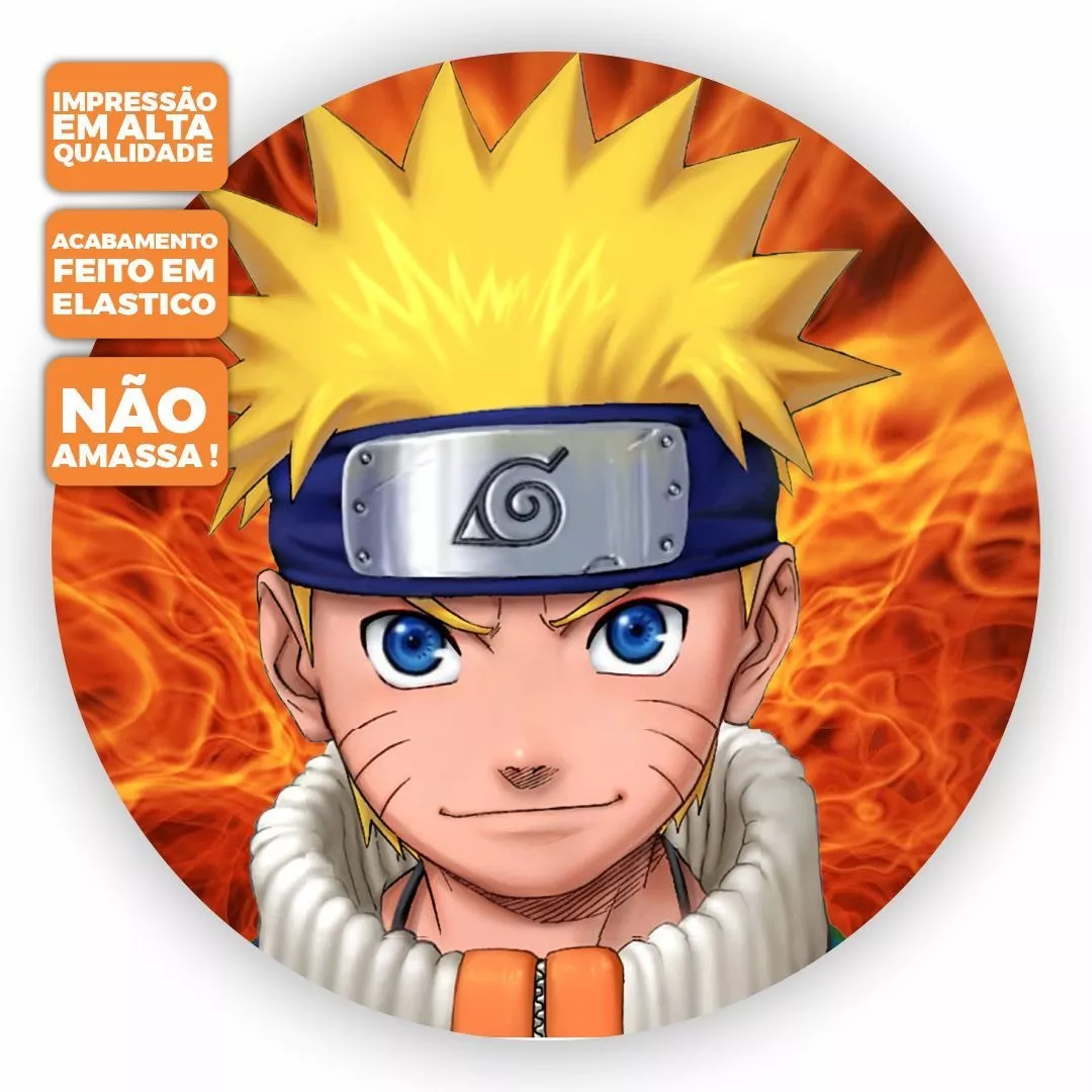 Painel De Festa Redondo Tecido Sublimado 3d Naruto