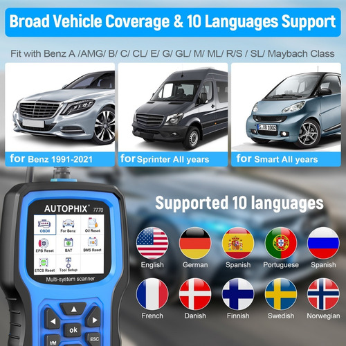 Escner Autophix 7770 Para Mercedes Benz Sprinter Smart Obd2 Foto 4