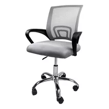 Silla De Oficina T-go Ruedas Giratoria Ergonómica Acolchado Color Gris Material Del Tapizado Mesh