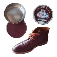 Grasa Crema Fina 2 En 1 Alpha Para Zapatos Color Caoba 40 Gr