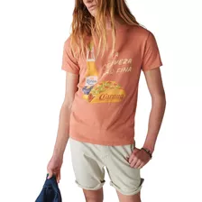 Lucky Brand Playera Corona Taco Para Mujer, Ocre Dorado, Xx