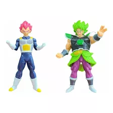 Kit 2 Bonecos Goku - Vegeta Super Saiyan + Broly Super Sayaj