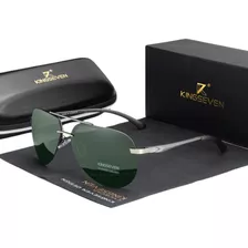 Óculos De Sol Kingseven Aviador Masculino Polarizado Luxuoso Cor Verde