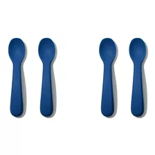 Tot - Juego De Cucharas De Silicona (2 Unidades), Color Azul