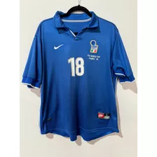 Camisa Italia Copa Do Mundo 1998 Roberto Baggio 18 Oficial