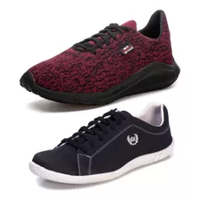 Kit 2 Tenis Sapatenis Casual Jogger Confort Caminhada Urbano