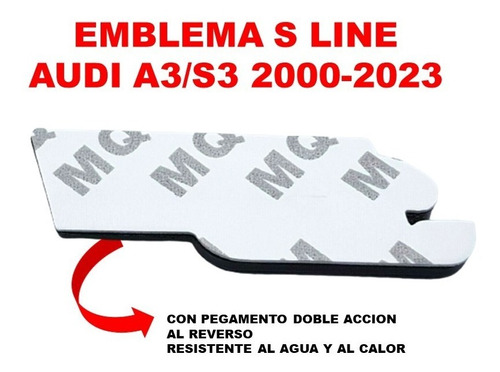 Emblema S Line Audi A3/s3 2000-2023 Cromo/rojo Foto 3