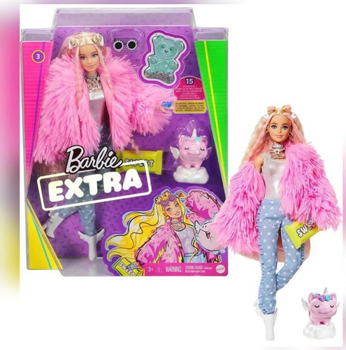 Barbie Extra #3 Chaqueta Rosada Articulada Accesorios Origin