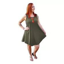 Vestido Regata Trapézio Plus Size Soltinho Moda Verão Tam.gg