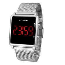 Relógio Lince Feminino Digital Prata Quadrado Mdm4596lpxsx
