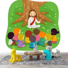 Papel De Parede Infantil Jesus Criança Igreja Biblia 1mx1m