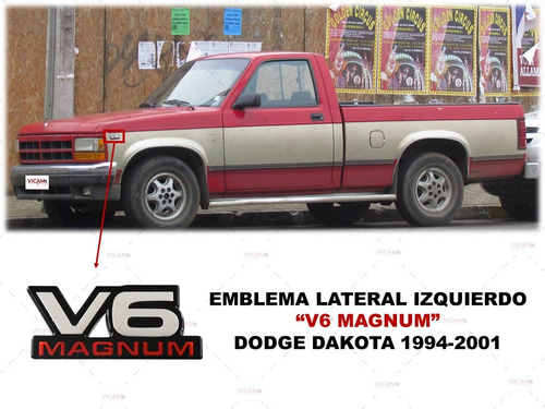 Emblema Compatible Con Dakota V6 Magnum 1994-2001 Izquierdo Foto 2