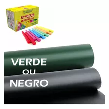 Kit Adesivo Lousa Quadro Negro/branco/verde 2,5m X 45cm+ Giz