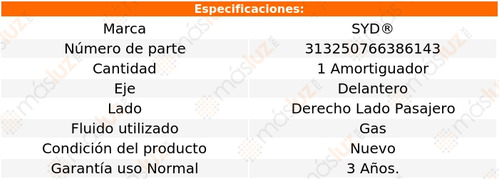 1- Amortiguador Gas Delantero Derecho Fusion 2010/2012 Syd Foto 2