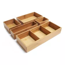 Conjunto De Organizador De Cajon De Bambu Classics 5piece De