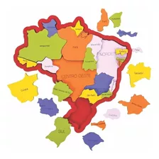 Quebra Cabeça Madeira Mapa Do Brasil Cidades E Regiões