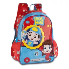 Mochila De Costas Escolar Infantil Do Lucas Neto Clio Cor Vermelho