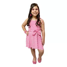 Vestido Infantil Menina Mini Diva Tendência Xadrez Vichy 