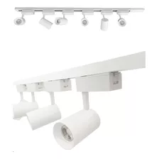 Trilho Eletrificado Branco 3 Spot Led 7w 3000k Tampa Cega