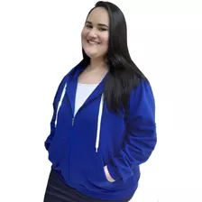 Moletom Com Zíper Feminino E Masculino Blusa Liso Plus Size