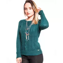 Blusa Tricô Tricot Crochê Abacaxi Trança Malha Frio Inverno