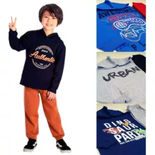 3 Conjunto Moletom Com Capuz Infantil Masculino Envio 24 Hs 