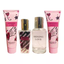 Set P/ Mujer Edp, Mist, Lotion, Shower Gel Shining Love 4pz