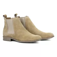 Bota Casual Masculina Chelsea Couro Cinza Barato Otima Qualidade Direto De Fabrica Franca Sp + Carteira Brinde Promoçao 