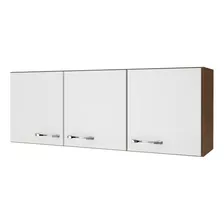 Armário Aéreo 120cm 3 Portas Lavanderia Cozinha - Off White