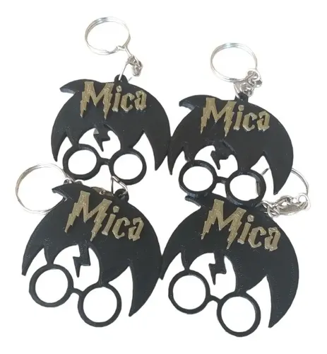 Llavero Harry Potter Souvenir Cumpleaños Con Nombre X10 Negro