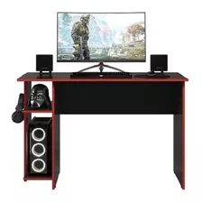 Mesa Escrivaninha Para Computador Gamer Leartam Vermelha