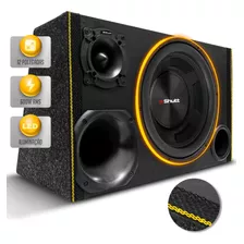 Caixa Som Trio Automotivo 600w Subwoofer Shutt 12 Pol Led