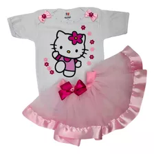 Conjunto Infantil Hello Kitty Mesversário Gatinha Fofa Kids