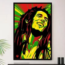 Quadro Bob Marley Reggae Pop Art Musica A4 23x33cm