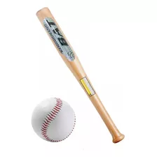 Bate De Baseball Beisbol Madera 62cm + Pelota Faydi 125