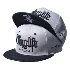 Gorra Estilo Urbano Thug Life 2pac Outlaw Gris/negro Hombre