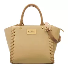 Bolsa Feminina Couro Legítimo Porcelana/baunilha