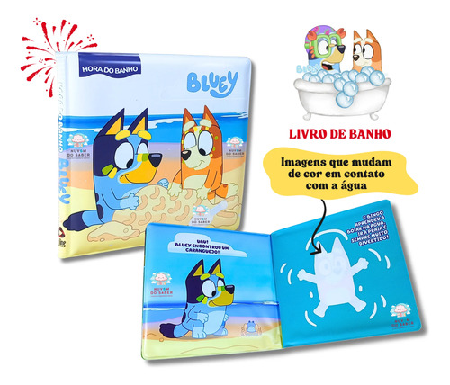 Livro Infantil Bluey Hora Do Banho Multicolorido