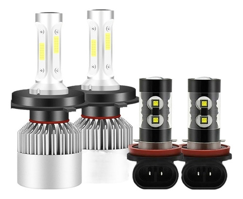 Kit Faros Led 8000lm Luz Alta Y Baja/niebla Para Nissan