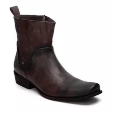 Bota Botin Vaquera Color Cafe De Piel Para Hombre 1682