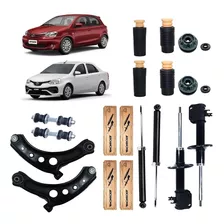 Kit 4 Amortecedor + Kit Suspensão Toyota Etios 1.3 1.5 2014