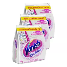 3 Tira Manchas Vanish Oxi Action Crystal White Em Pó 400g