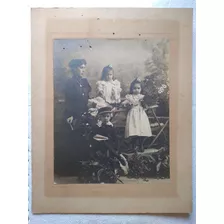 Antigua Fotografía Retrato De Madre Con Sus Hijos C.1910