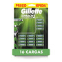 Carga Aparelho De Barbear Gillette Mach3 Sensitive Com Aloe 16 Unidades