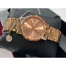 Relógio Feminino Lince Rose Pérolas 