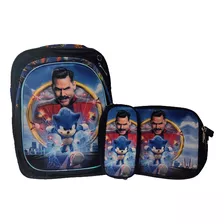 Mochila Escolar Primaria 3d Combo 3 Pz Con Luz Niño Personajes