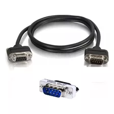 Cable Serial Rs232 Db9 Hembra/macho + Adaptador Doble Macho